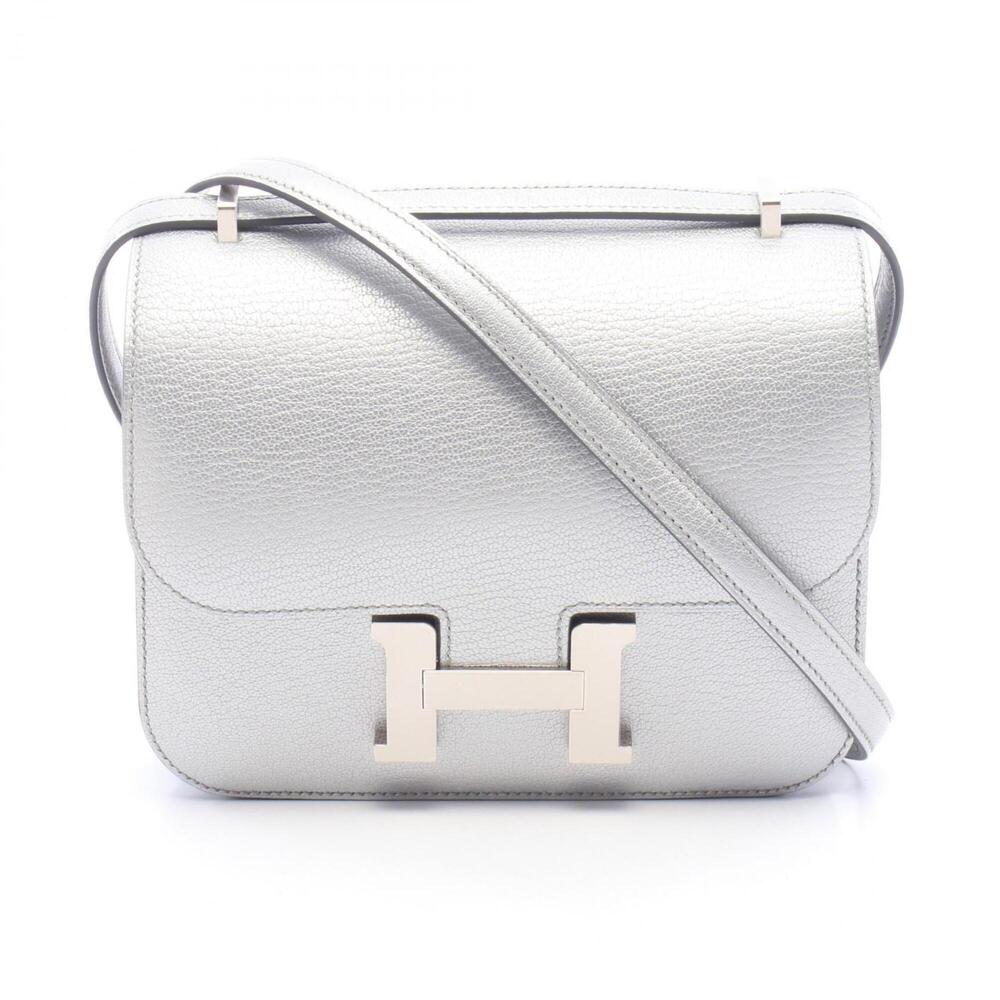 Hermes Constance 3 Mini Argent Shoulder Bag/Handbag, Chevre Shamkira Leather,...